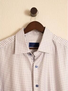 David Donahue Floral Print Dress Shirt